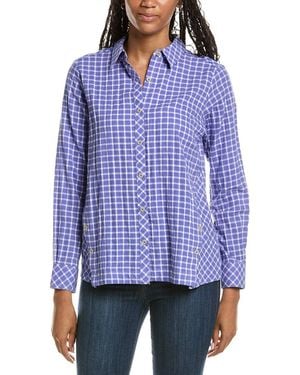 Foxcroft Cassie Warm Plaid Shirt - Purple