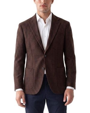 Corneliani Cc Collection Houndstooth Wool-Blend Blazer - Brown