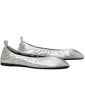 Tory Burch Eddie Leather Ballet Flat - White