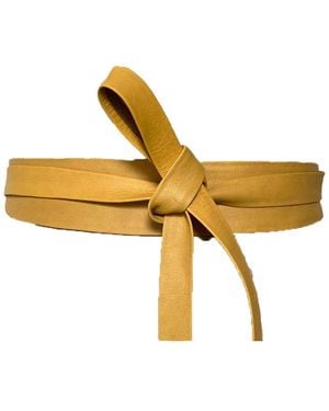 Ada Midi Leather Belt - Metallic