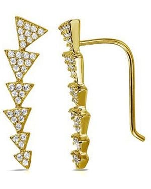 Adornia 14k Over Silver Crystal Ear Climber - Metallic