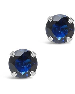 Sterling Forever Silver Cz Earrings - Blue