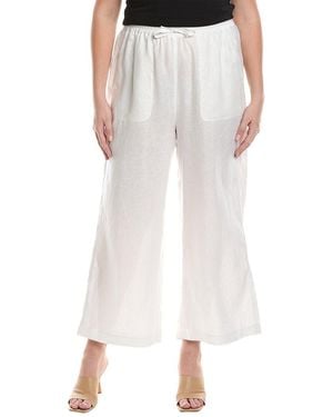 Marina Rinaldi Plus Rapido Linen Trouser - White