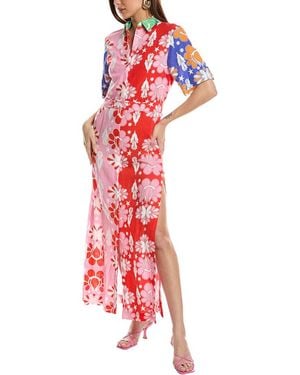 Borgo De Nor Penny Linen-Blend Shirtdress - Red