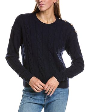 Rowing Blazers Cable Knit Wool & Cashmere-Blend Sweater - Black