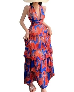 LEON GORI Midi Dress - Red