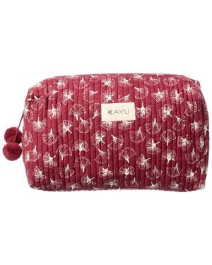 Kayu Clover Cotton Zip Pouch Case - Red