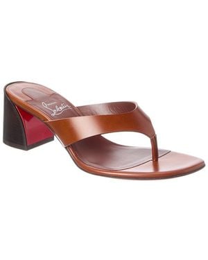 Christian Louboutin Logo Leather Sandal - Pink