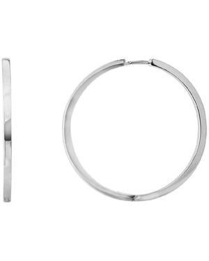 Italian Silver Hoops - White