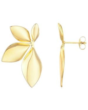 Adornia 14K Plated Statement Flower Stud Earrings - Metallic