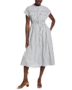Gracia Linen-Blend A-Line Dress - Grey