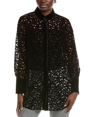 Akris Punto Velvet Lace Blouse - Black