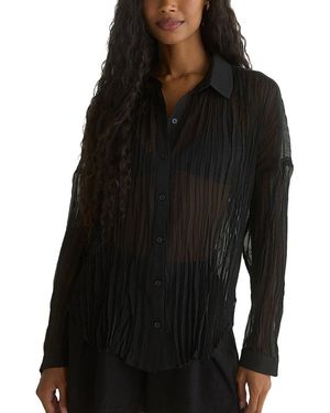 Bella Dahl Flowy Pleated Shirt - Black