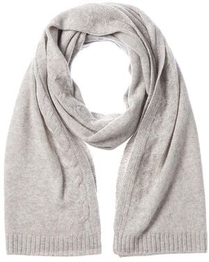 Bruno Magli Cable Border Cashmere Scarf - Grey