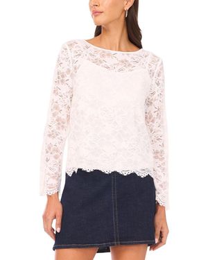 Vince Camuto Flare Sleeve Crop Blouse - White