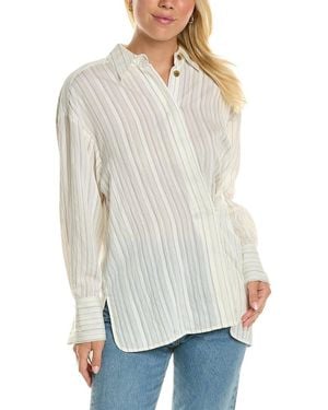 Rebecca Taylor Rumpled Stripe Shirt - White