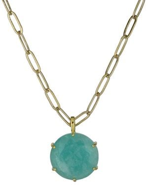 Rachel Reinhardt Jewelry 14K Plated Amazonite Necklace - Metallic