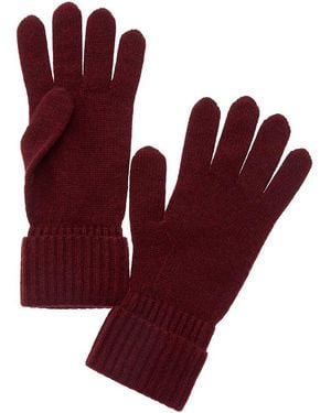 N.Peal Cashmere Ribbed Cashmere Gloves - Red