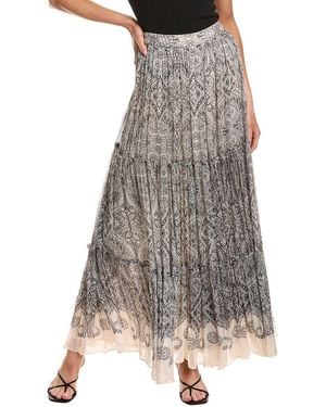 Hemant & Nandita Tiered Maxi Skirt - White