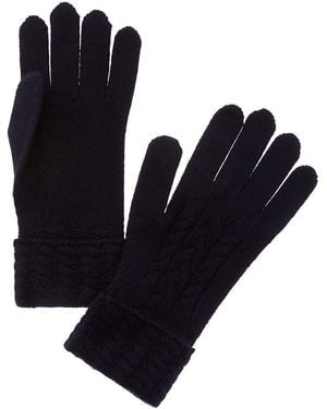 N.Peal Cashmere Cable Cashmere Gloves - Blue