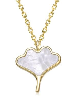 Rachel Glauber 14K Plated Pearl Pendant - Metallic
