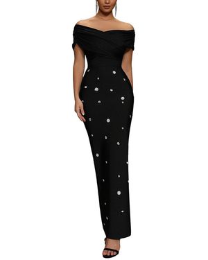 Ariele Tesoro Embellished Maxi Dress - Black