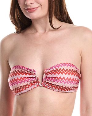 Ramy Brook Chevron Jaedyn Bikini Top - Pink