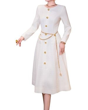 BRC By BURRYCO Long Sleeve Midi Dress - White