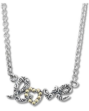 Samuel B. 18k & Silver Love Necklace - Metallic