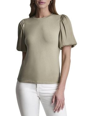 DKNY Mix Media Knit Top - Green