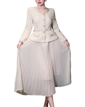 BURRYCO Solid Midi Dress - Grey