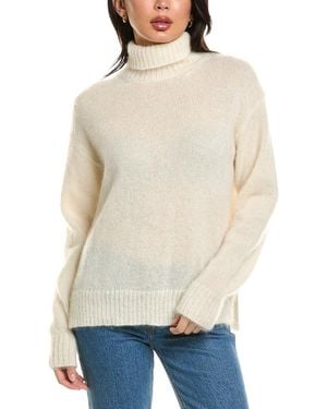 Cruna Sabine Boxy Fit Turtleneck Mohair & Wool-Blend Jumper - Natural