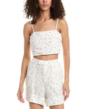 Wildfox Odessa Linen-blend Top - White
