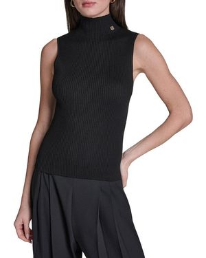 Halston Mock Neck Jumper - Black