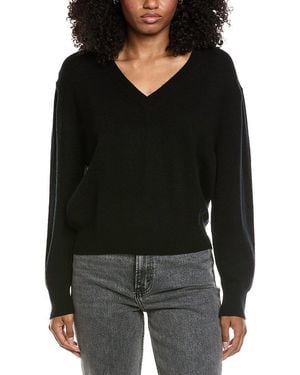 Brodie Cashmere Easy V-Neck Wool & Cashmere-Blend Jumper - Black