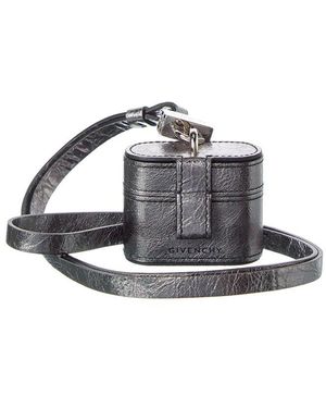 Givenchy Logo Leather Airpod Case - Metallic