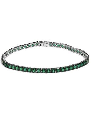 Haus of Brilliance Colourful Gemstones 15.00 Ct. Tw. Lab-Grown Emerald Tennis Bracelet - White