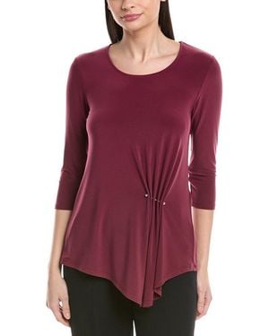 Joseph Ribkoff Ruched-Front Top - Purple