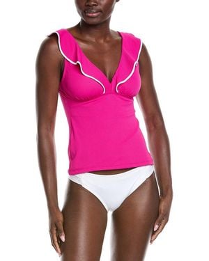 Tommy Bahama Island Cays Cabana Ruffle Tankini Top - Pink