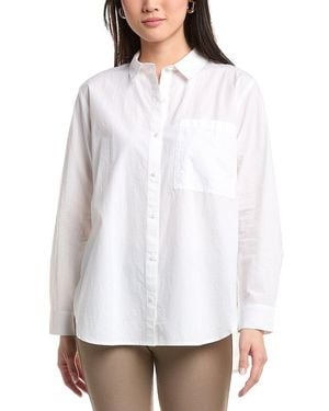Eileen Fisher Classic Collar Long Shirt - White