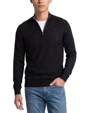 RAFFI Jersey 1/4-Zip Mock Neck Jumper - Blue