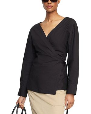 MODERN CITIZEN Noomi V-Neck Wrap Top - Black