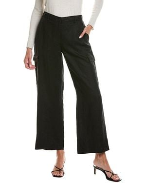 Eileen Fisher Wide Leg Linen Cargo Pant - Black
