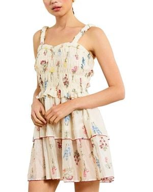 Line & Dot Fiori Mini Dress - White