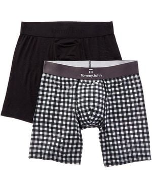 Tommy John 2Pk Second Skin 6 Boxer Brief - Black