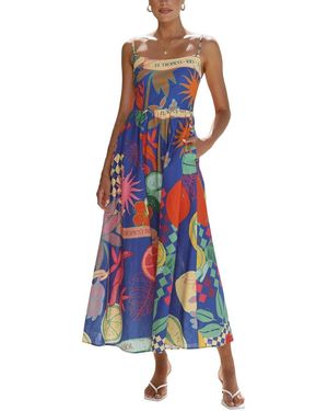 LOEY Printed Midi Dress - Blue
