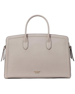 Kate Spade Knott Pebbled Leather Commuter Laptop Bag - Grey