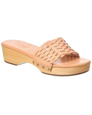 Ancient Greek Sandals Open Woven Leather Clog - Pink