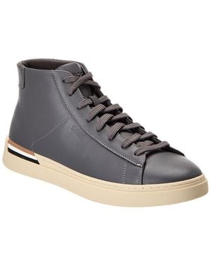 BOSS Clint Leather High-Top Sneaker - Gray