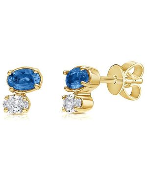 Sabrina Designs 14K 0.72 Ct. Tw. Diamond & Sapphire Studs - Blue